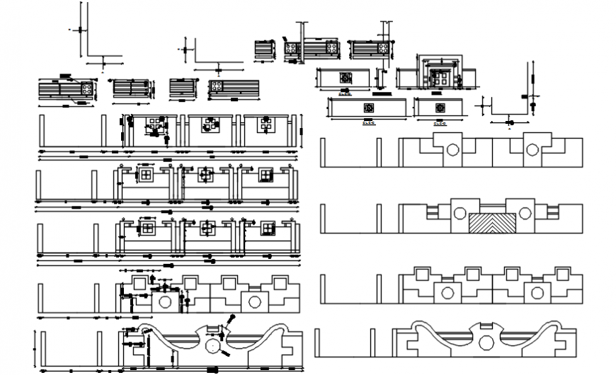 2d Compound wall design autocad file