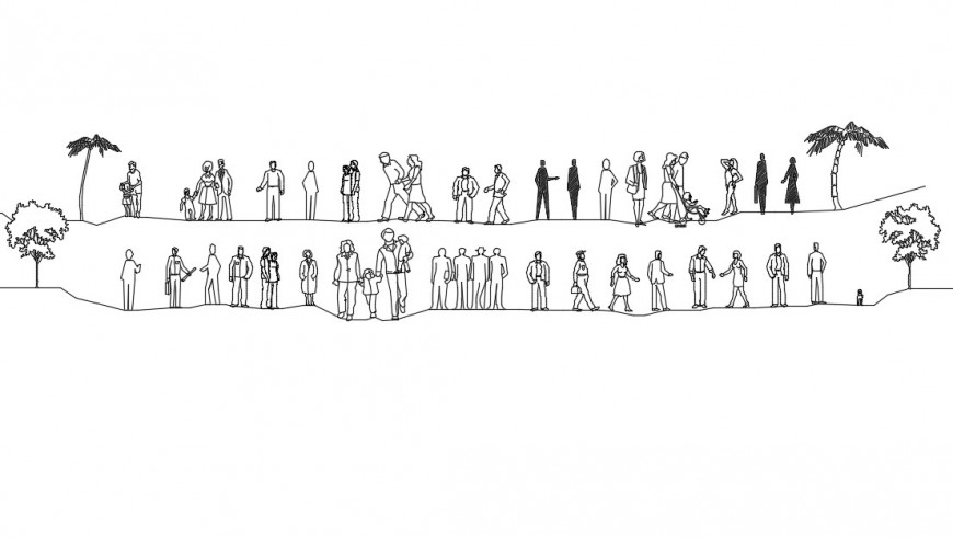2D People Block Detail dwg file in autocad format