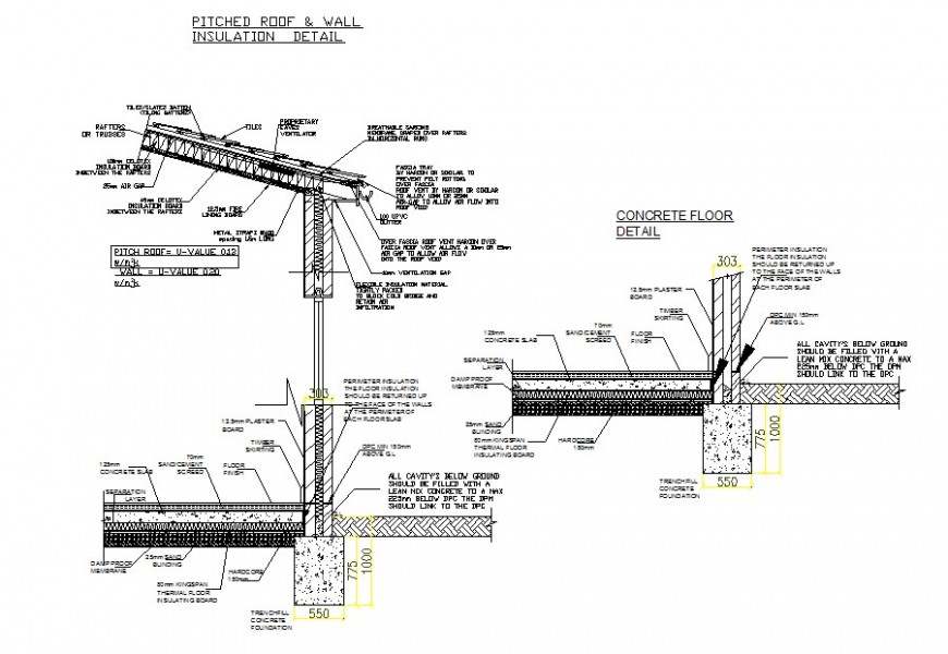 2d view of wall section detail CAD construction block layout file in dwg format