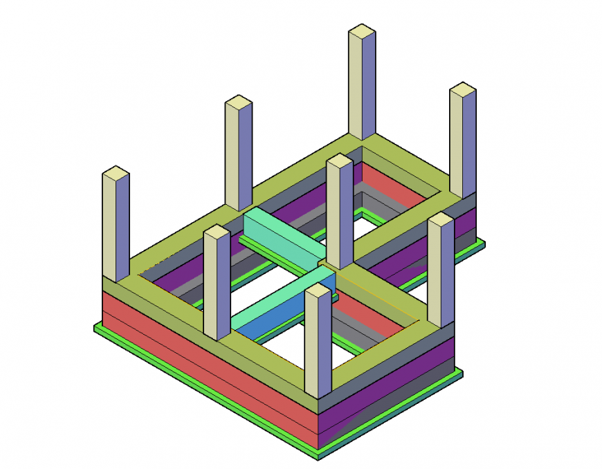 3D Column Detail in DWG file