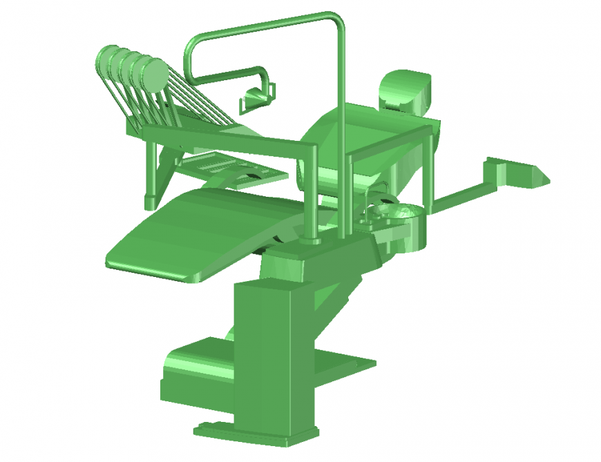3d dentist clinic patient chair block cad drawing details dwg file