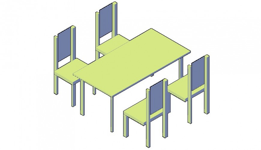 3d dining table and chair drawing of furniture blocks autocad file