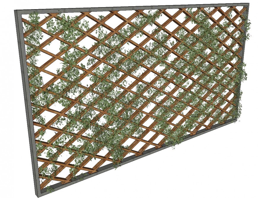 3d drawing of wooden partitions in skp file.