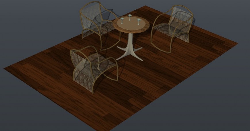 3D furniture detailing coffee table detailing in dwg file