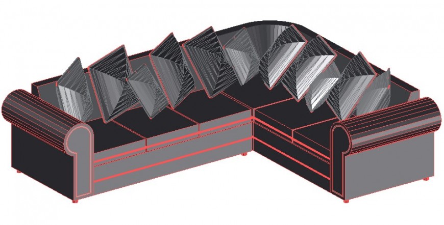 3d furniture model of sofa-set layout file in autocad format