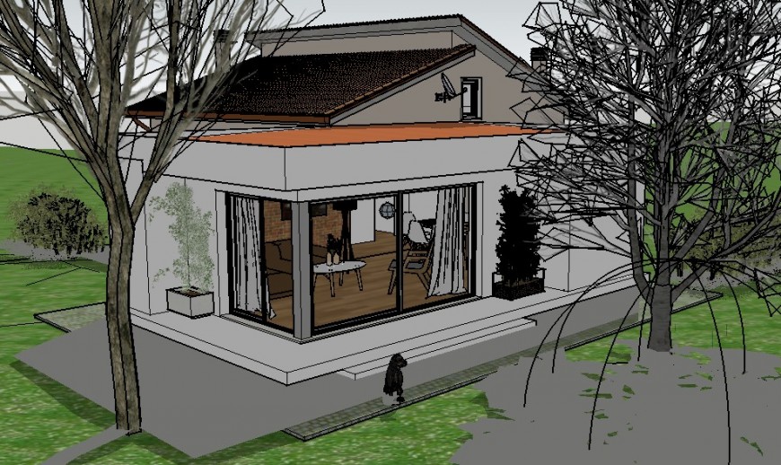 3D house interior furniture detail dwg file