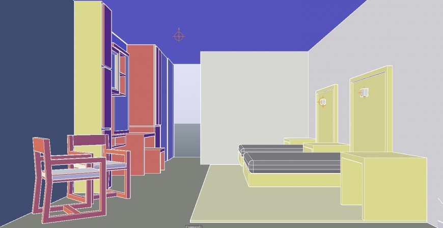 3d interior model bedroom detail layout file in autocad format