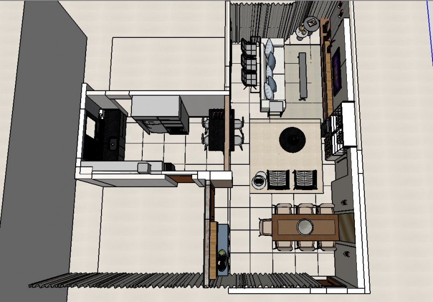 3d interior model of house layout sketch-up file