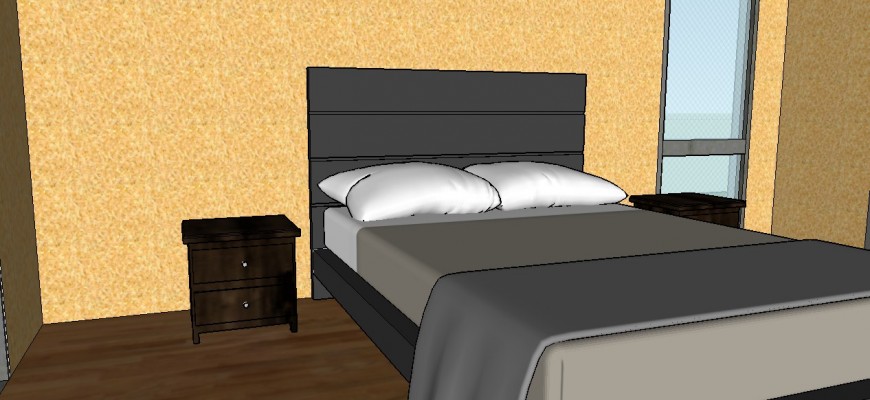 3d interior of bedroom layout sketch-up file