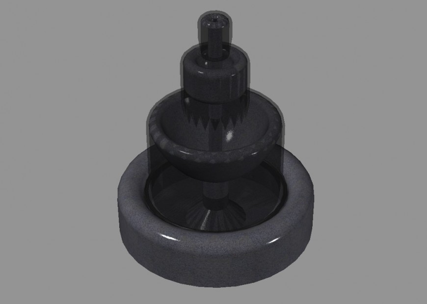 3d model fountain design detail layout file in autocad format