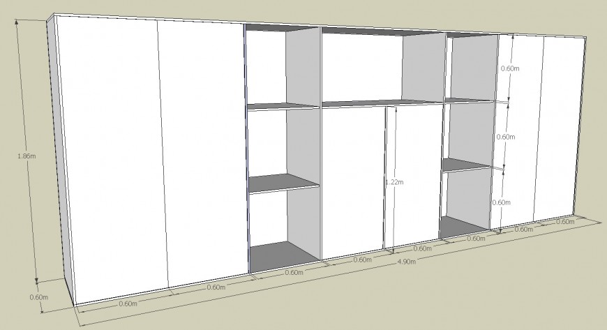 3d model furniture block cupboard and racks layout file in dwg format