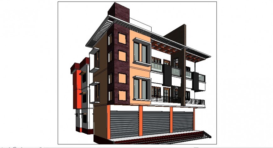 3d model of Apartment flat layout Revit file