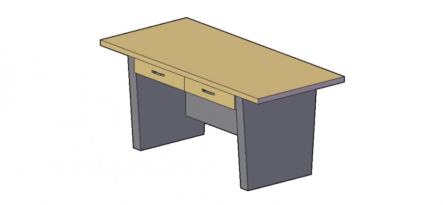 3d model of Bank table detail CAD furniture block layout autocad file