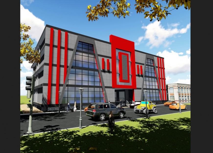 3d model of building block layout sketch-up file