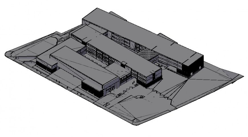 3d model of co-operative building area drawing file in autocad software