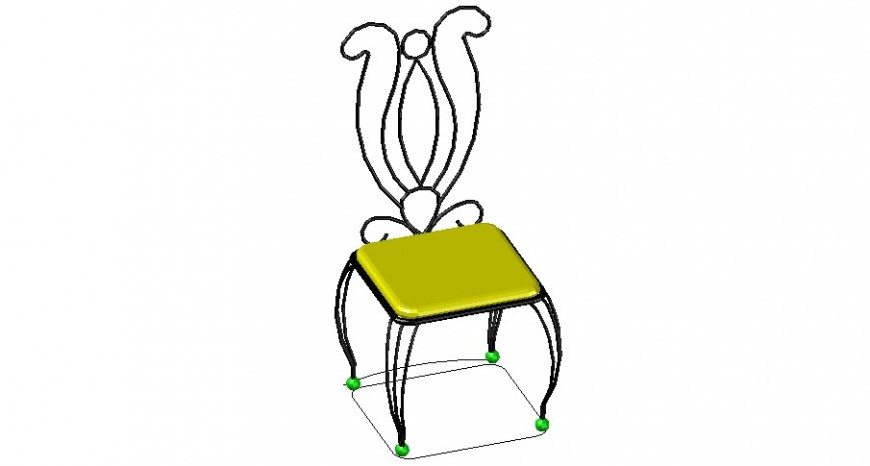 3d model of dining chair detail furniture blocks autocad file