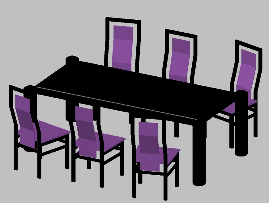 3d model of dining table and chair detail CAD furniture blocks autocad file