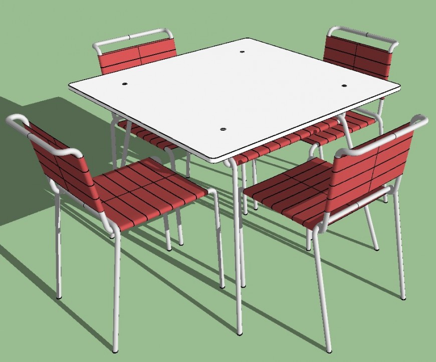 3d model of dining table and chair furniture block sketch-up file