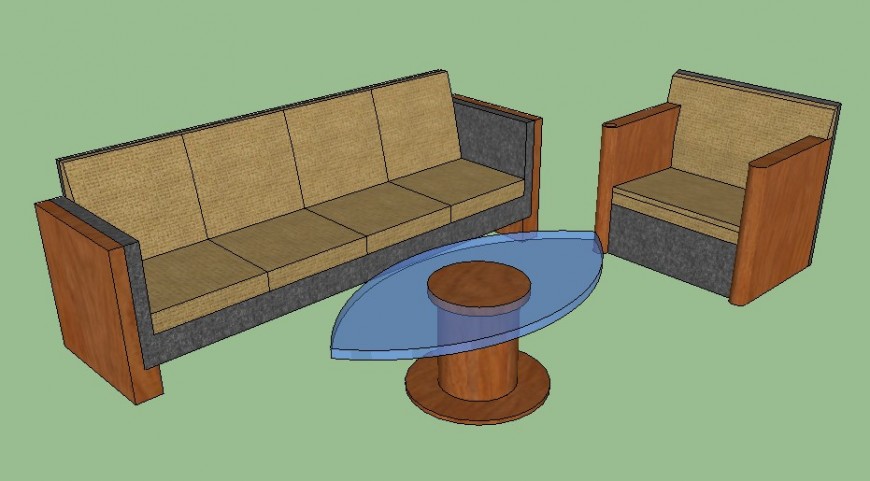 3d model of drawing room furniture units sketch-up file