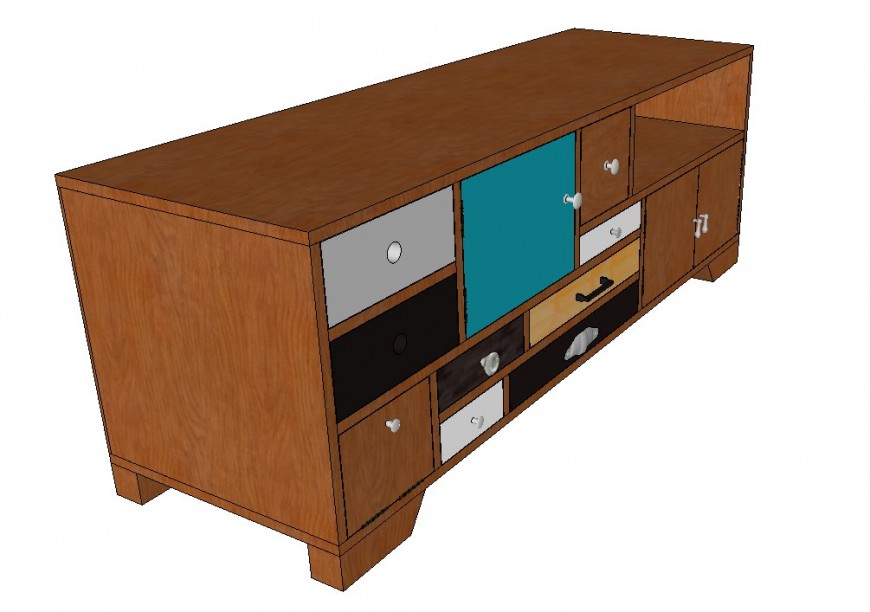 3d model of furniture block cabinet layout sketch-up file