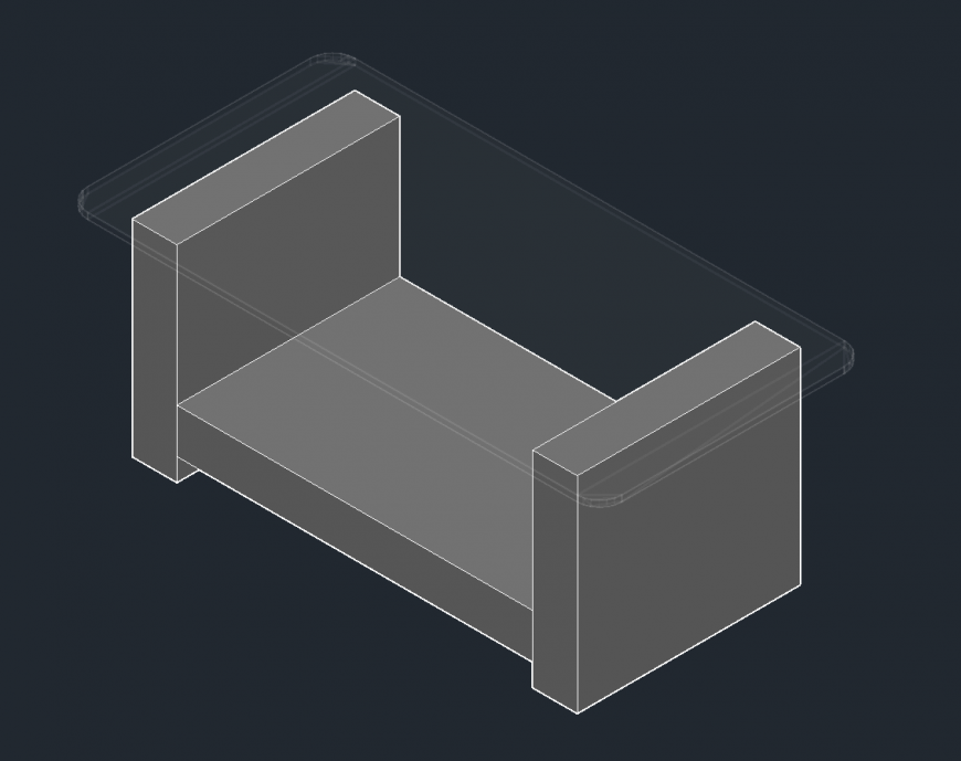 3d model of glass table detail CAD furniture block autocad file