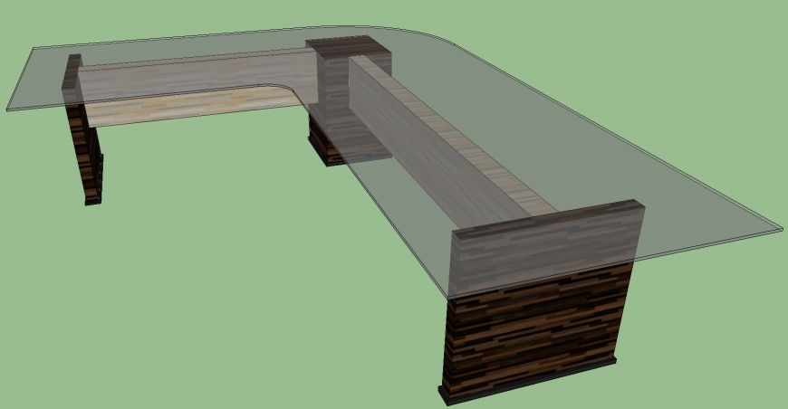 3d model of glass table detail layout furniture block sketch-up file