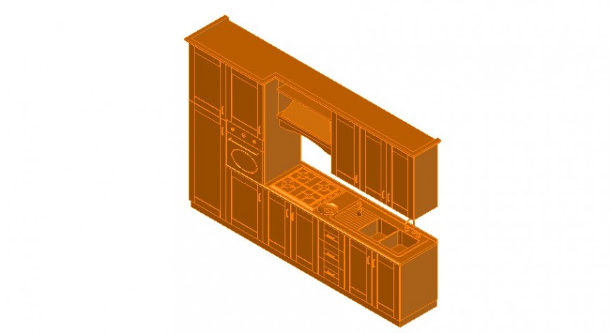 3d model of kitchen detail CAD block layout file in autocad format
