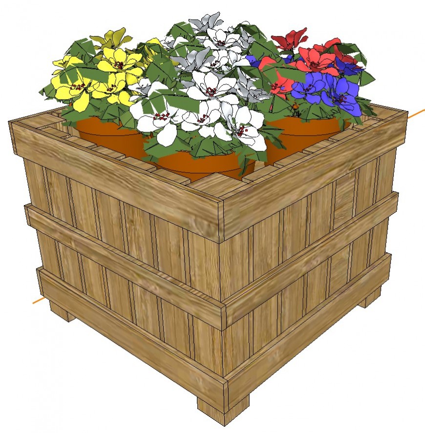 3d model of landscaping plantings layout CAD blocks sketch-up file