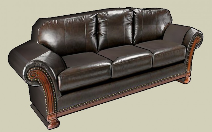 3d model of leather sofa-set unit detail furniture block sketch-up file