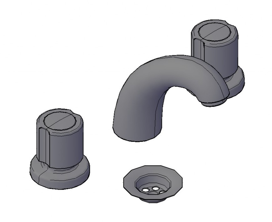 3d model of plumbing units detail CAD blocks layout file in dwg format