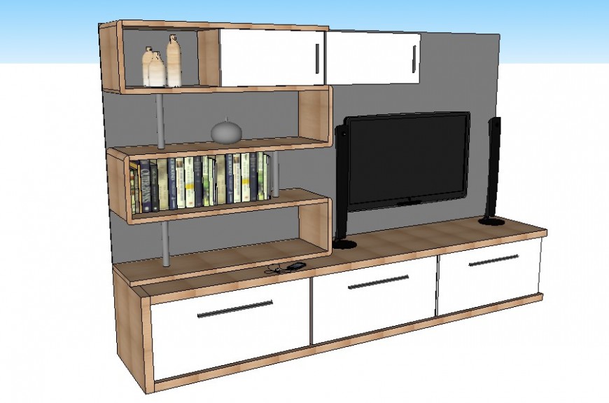 3d model of showcase detail furniture unit sketch-up file