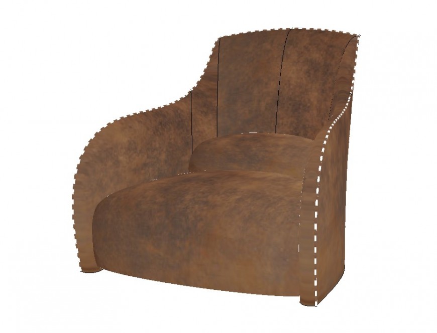 3d model of single sofa chair layout sketch-up file