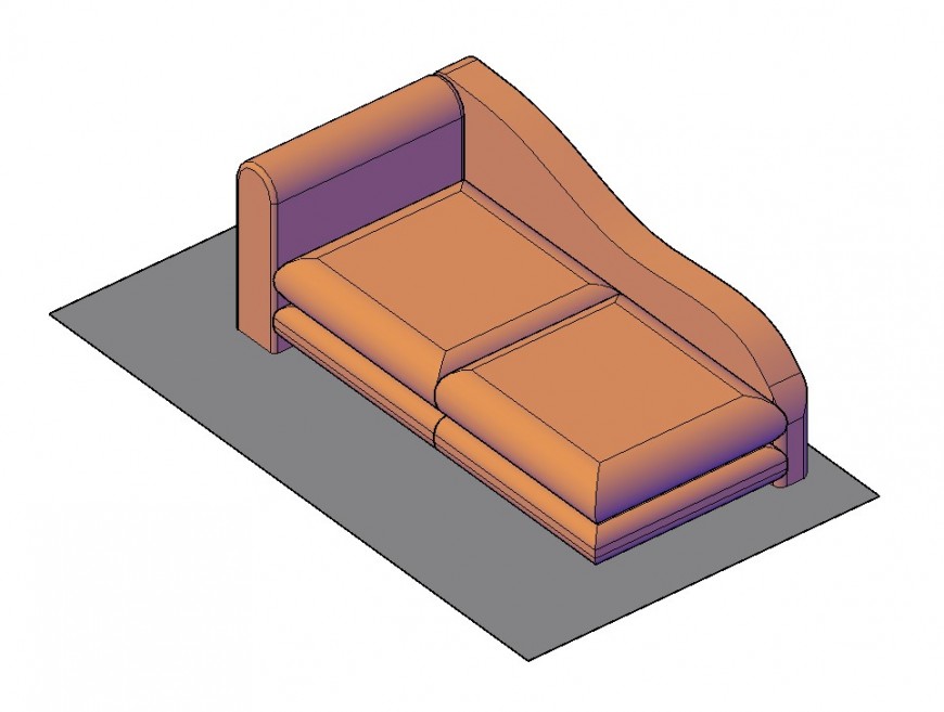 3d model of sofa set CAD furniture block layout autocad file