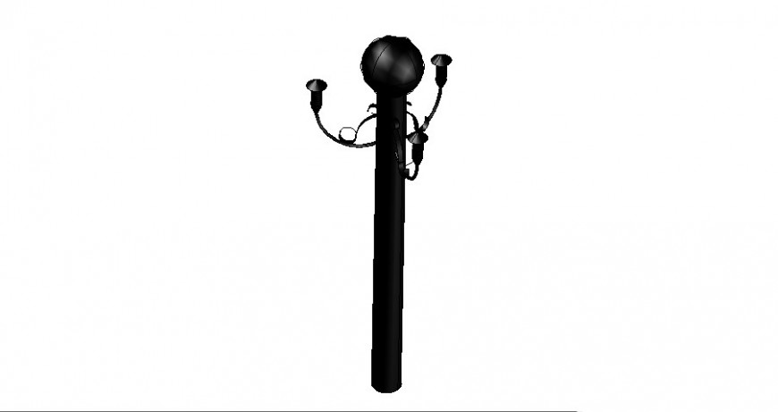 3d Model of street light autocad file