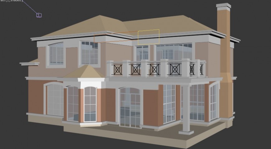 3d model of the house exterior view in max file.