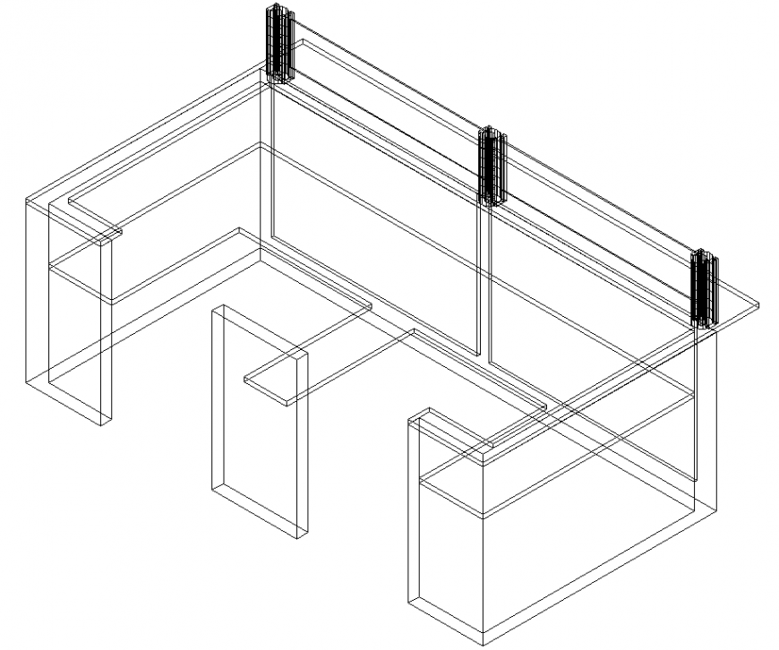 3d model of the modular office furniture in dwg AutoCAD file.
