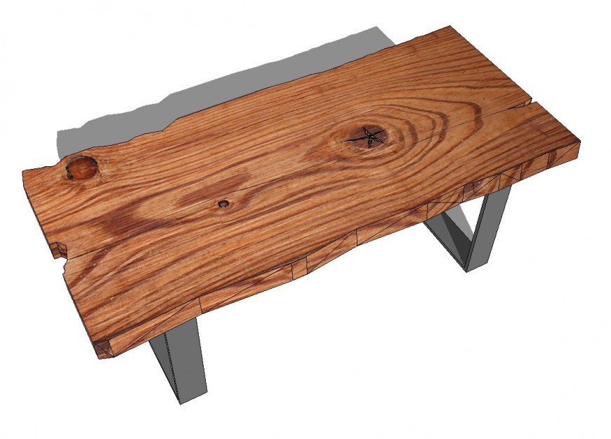 3d model of wooden table detail furniture block layout sketch-up file