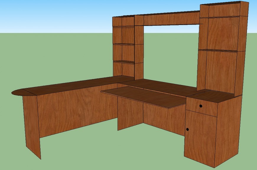 3d model of wooden table layout furniture block sketch-up file