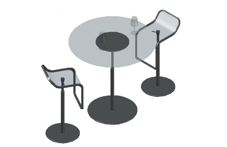 3d view of 2 seaters high height table with a chair