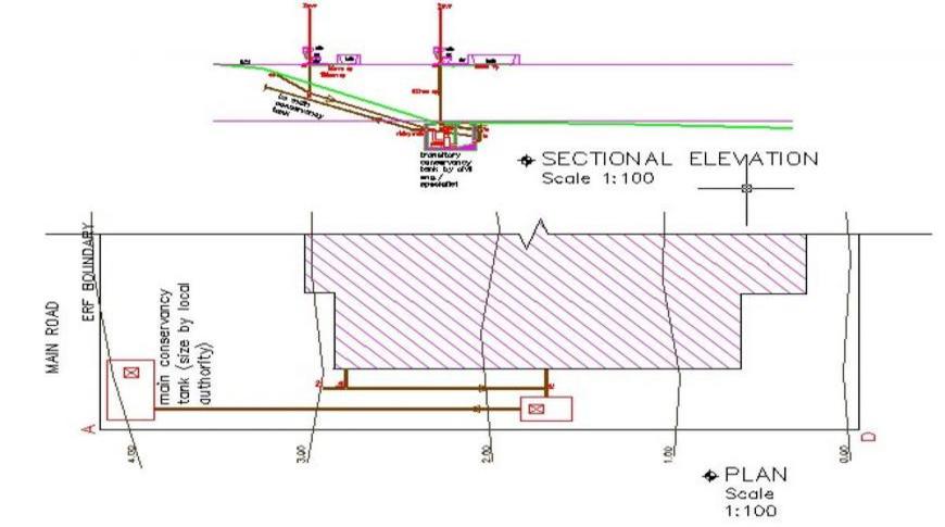 Bungalow architecture project dwg file