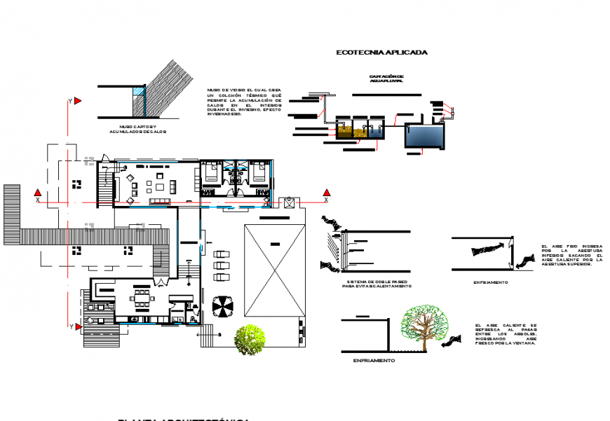 A Bioclimatic house plan autocad file