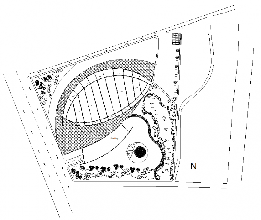 A Planning layout Olympic pool detail dwg file