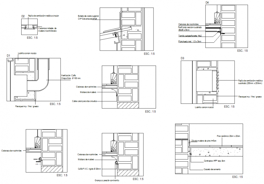 A Roof section plan detail dwg file