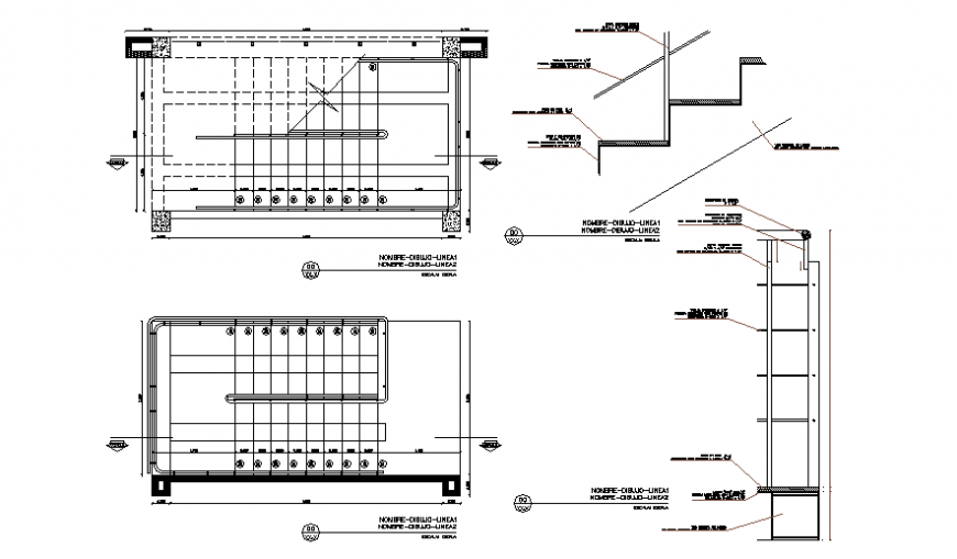 A Staircase plan and section layout file