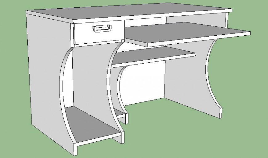Abstract design study table 3d model in Sketch Up file.