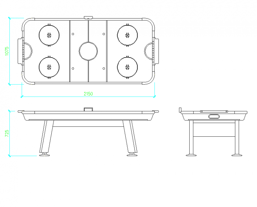 Air hockey table plan dwg file