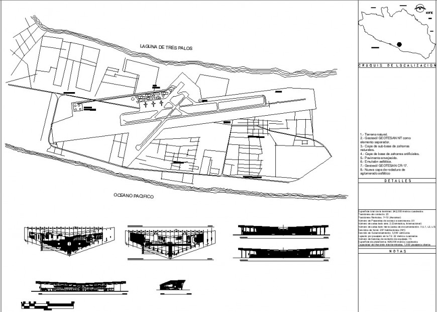 Airport design site plan with drawing in dwg file.