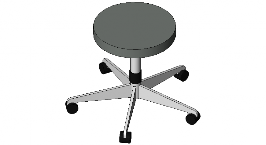 Anaesthetic room stool 3d drawing details skp file