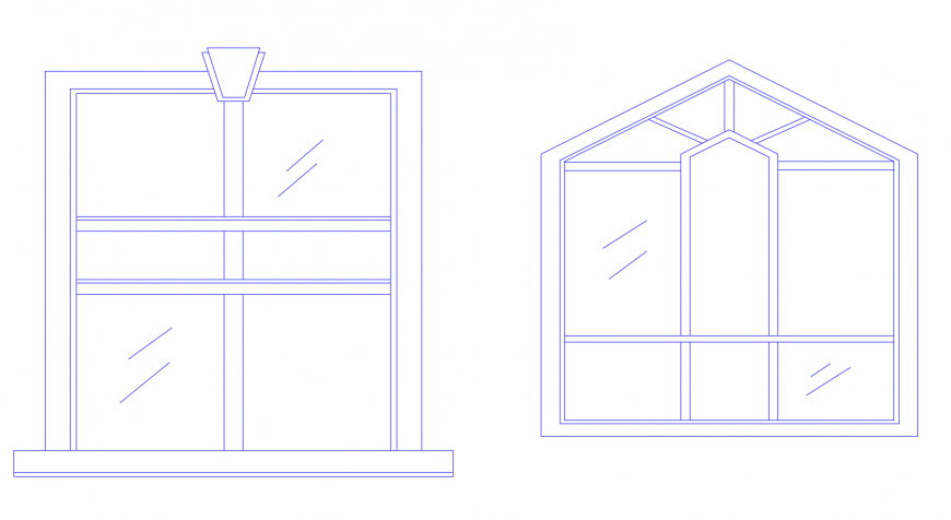 Arch window frame design units detail elevation 2d view autocad file
