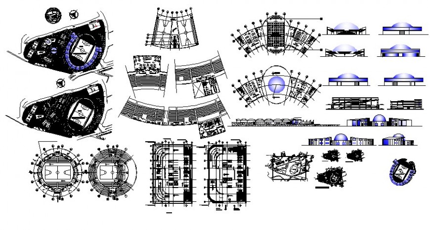 Architectural building units plan elevation and section autocad file